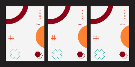 Set of vertical banners with geometric shapes. Vector illustration.の写真素材