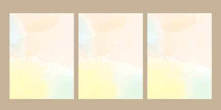 Set of abstract watercolor backgrounds. Hand drawn textures. Vector illustration.の写真素材
