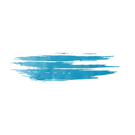 Blue watercolor brush stroke isolated on white background. Vector illustration.のイラスト素材