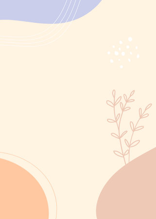 abstract background with floral elements, vector illustration in pastel colorsの写真素材