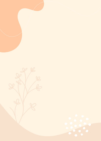Abstract floral background with hand drawn flowers and dots. Vector illustration.の写真素材