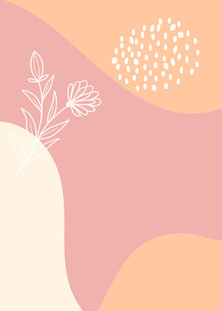 Abstract floral background. Hand drawn vector illustration in pastel colors.の写真素材