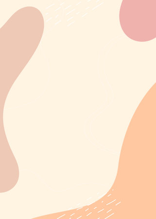 Abstract background with wavy lines and spots in pastel colors.の写真素材