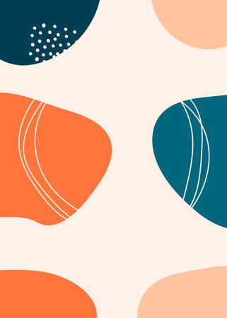 Seamless pattern with abstract shapes in pastel colors. Vector illustration.の写真素材