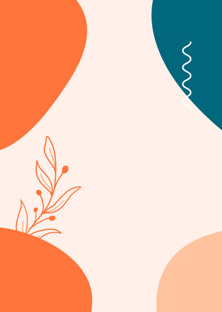 Abstract background with floral elements. Vector illustration in trendy flat style.の写真素材