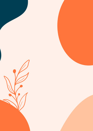 Abstract background with hand drawn organic shapes. Vector illustration in minimal style.の写真素材