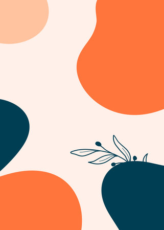 Abstract vector background with hand drawn organic shapes in pastel colors.の写真素材