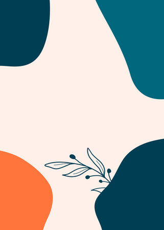 Abstract floral background. Hand drawn vector illustration in simple minimal style.の写真素材