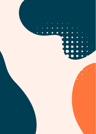 Abstract background with liquid shapes and dots. Vector illustration in flat styleの写真素材