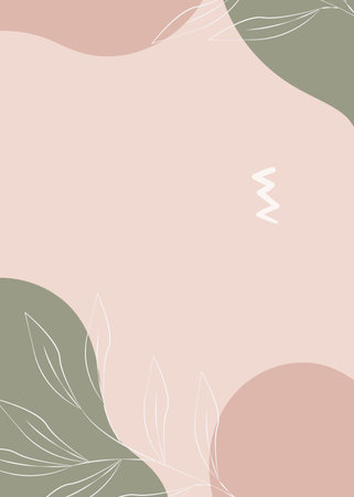 Abstract background with hand drawn leaves. Vector illustration. Design for banner, flyer, invitation, brochure, poster, cover.の写真素材
