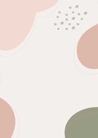Abstract background with hand drawn organic shapes. Vector illustration. Pastel colors.の写真素材