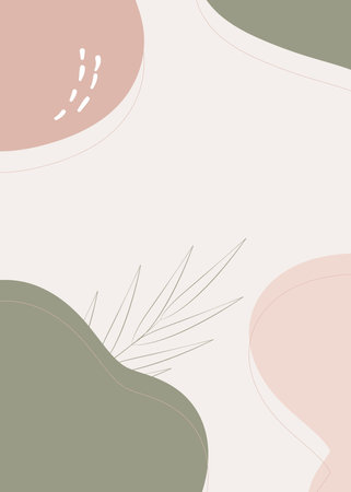 Abstract vector background with hand drawn organic shapes. Pastel colors.の写真素材