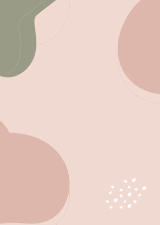 Abstract pastel background with hand drawn organic shapes. Vector illustration.の写真素材