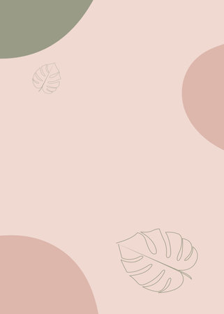 Seamless pattern with monstera leaves on pastel background.の写真素材