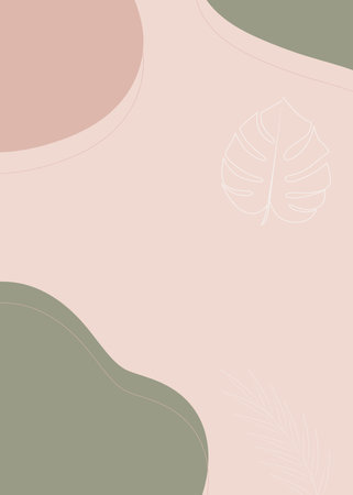Tropical leaves background in pastel colors. Vector illustration.の写真素材