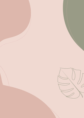 Tropical background with monstera leaves. Hand drawn vector illustration.の写真素材