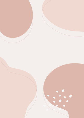 Abstract background with hand drawn organic shapes and dots. Vector illustration.の写真素材