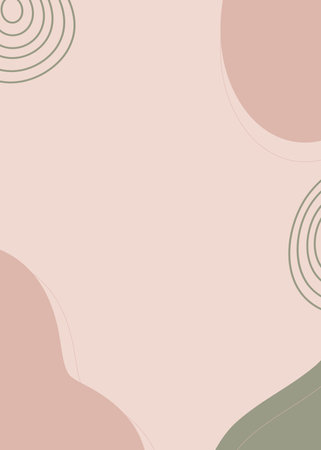 Abstract pastel background with hand drawn organic shapes. Vector illustration.の写真素材