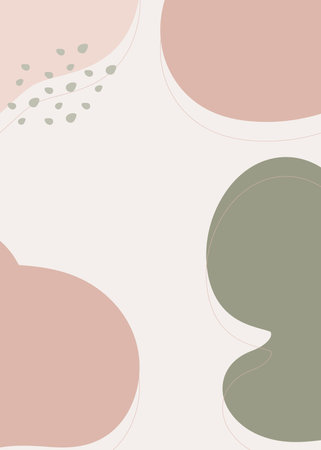 Abstract background with hand drawn organic shapes in pastel colors. Vector illustration.の写真素材