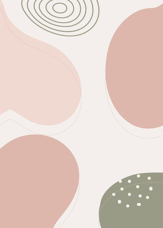 Abstract background with hand drawn organic shapes in pastel colors. Vector illustration.の写真素材