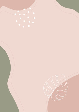 Abstract background with tropical leaves in pastel colors. Vector illustration.の写真素材