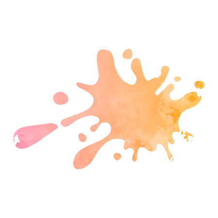 Orange watercolor splash on white background. Watercolor drop. Vector illustration.の写真素材