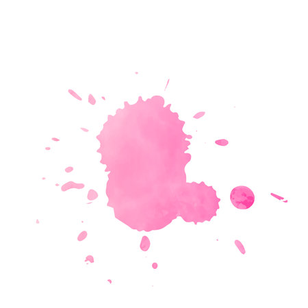 Abstract pink watercolor splash on white background. Watercolor blots. Vector illustration.の写真素材