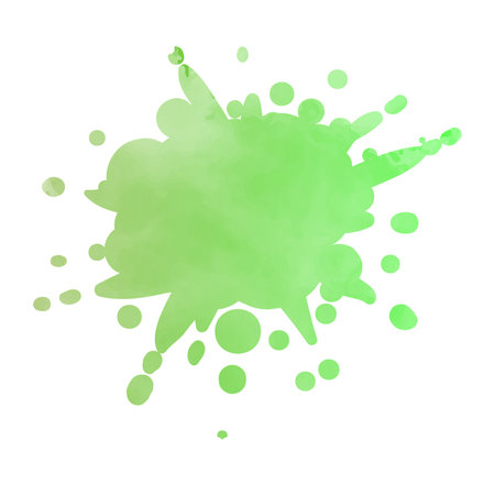 Abstract green watercolor splash on white background. Texture paper. Vector illustration.の写真素材