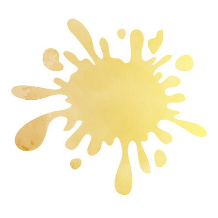 Yellow watercolor splash. Vector illustration. Watercolor blots on white background.の写真素材