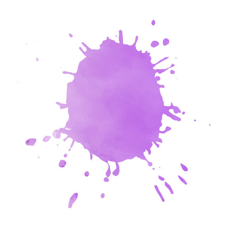 Purple watercolor splashes on white background. Vector illustration.の写真素材