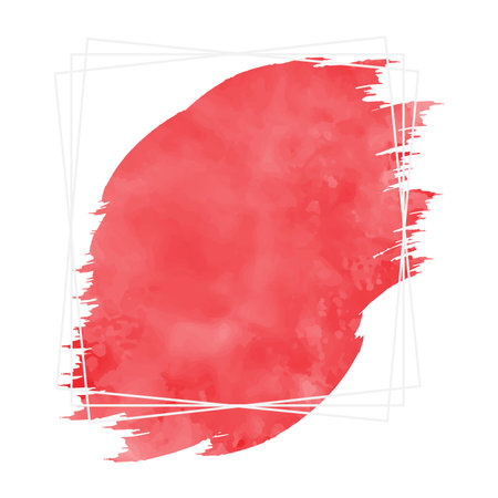 Abstract red watercolor brush stroke on white background. Vector illustration.の写真素材