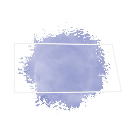 Blue watercolor frame on a white background. Vector illustration for your design.の写真素材