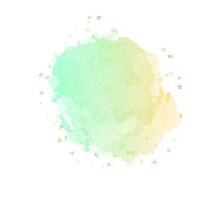 Abstract green watercolor splash on white background. Vector Illustration.の写真素材