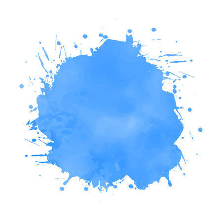 Abstract blue watercolor splash on white background. Ink blots. Vector illustration.の写真素材