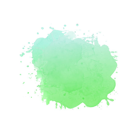 Abstract green watercolor stain on a white background. Vector illustration.の写真素材