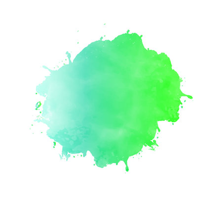 Abstract green watercolor stain on a white background. Vector illustration.のイラスト素材
