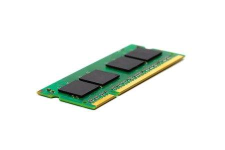 Front laptop ram on white background.
