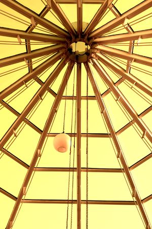 high glass ceiling of a modern buildingの写真素材