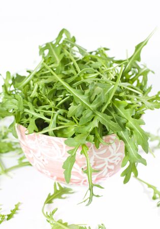 Close Up Of Fresh Green Rucola Salad の写真素材