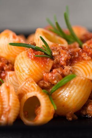 Close Up Of Italian Pasta and Sauceの写真素材
