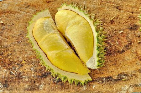 Eat fresh Durian from the gardenの写真素材