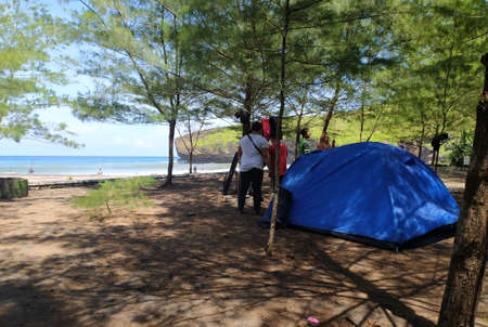 summer camp time in sea side beach.の写真素材