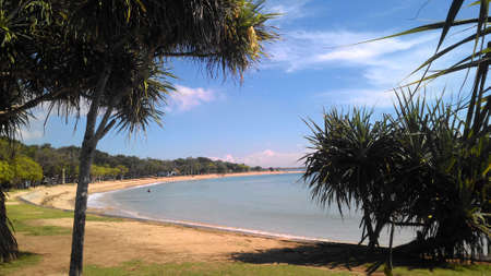 Panorama view of the beach and tropical sea in the morning.の写真素材