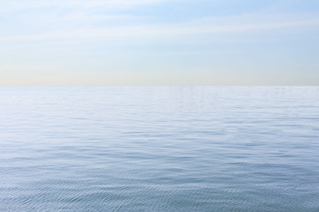 Sea water and blue sky background with copy space and abstract.