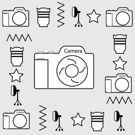Camera and equipment wallpaper backgroundの写真素材