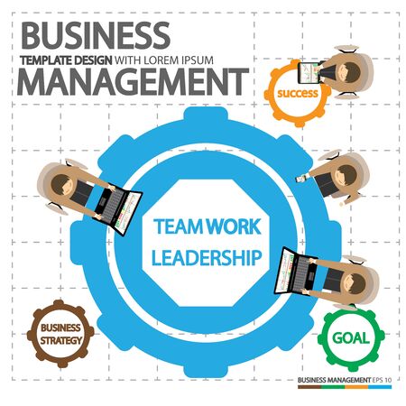 Leadership in business with human management concepts for professional company designのイラスト素材