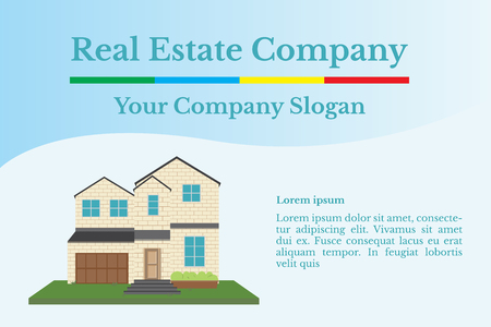 business card template for Modern Real Estate company that building house, home, architectural, design, corporate branding identity - vector illustration Eps 10.のイラスト素材
