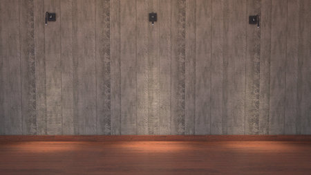 Concrete wall with 3 Down-Light.