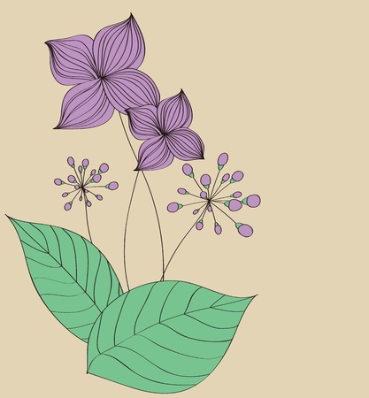 Purple flower card pattern designのイラスト素材