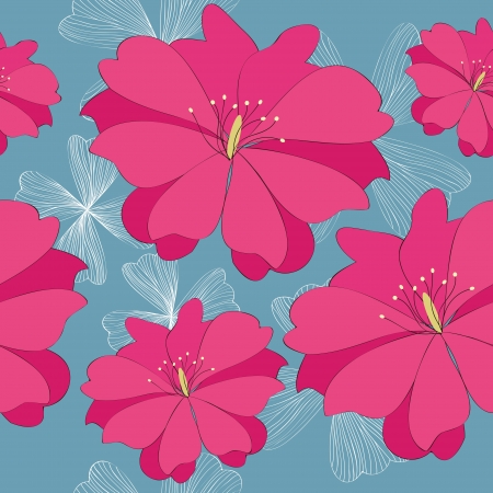 Seamless red flower patternのイラスト素材